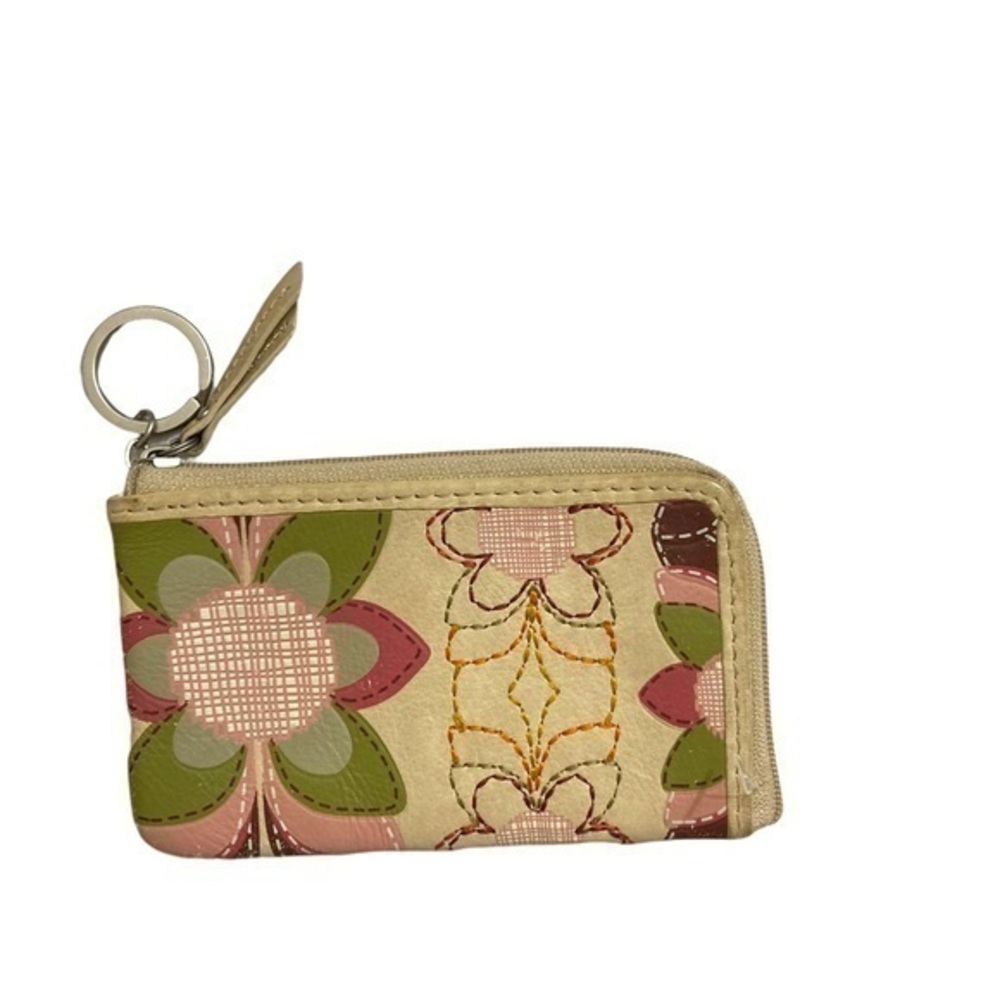 Fossil cream floral cream leather coin bag